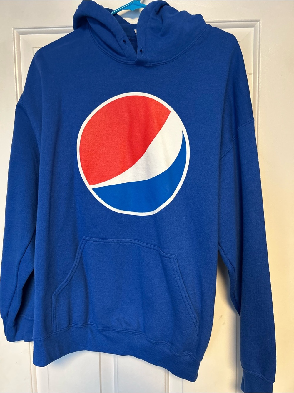 Pepsi Blue Pullover Hoodie with Red White Blue Logo